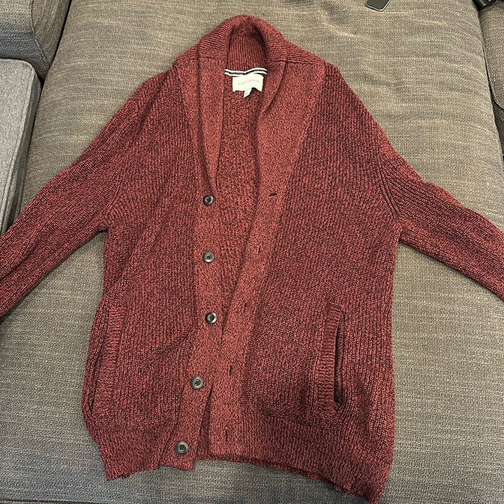 Men’s Maroon Cardigan Size L